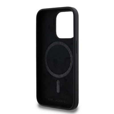 Karl Lagerfeld Silicone Karl&Choupette MagSafe case for iPhone 15 Pro Max - black