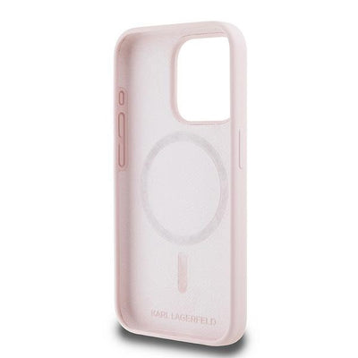 Karl Lagerfeld Silicone Karl&Choupette MagSafe Case for iPhone 15 Pro Max - Pink