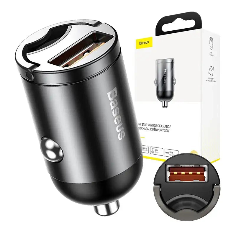 Baseus Tiny Star Mini Quick Charge Car Charger USB Port 30W Grey - Product Image 10