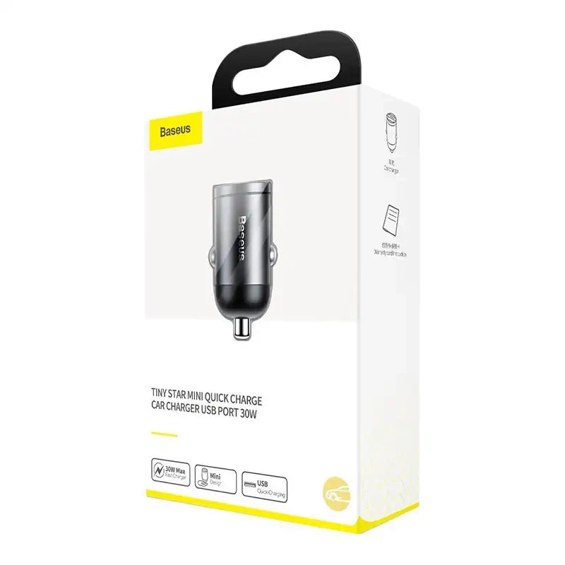 Baseus Tiny Star Mini Quick Charge Car Charger USB Port 30W Grey - Product Image 8
