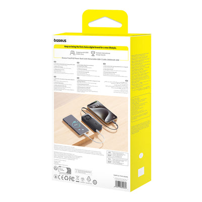 Baseus Free2Pull 10000mAh 30W powerbank with USB-C port and retractable USB-C cable - black