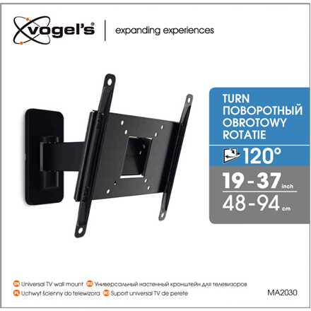 Vogels | Wall mount | MA2030-A1 | Full motion | 19-40 " | Maximum weight (capacity) 15 kg | Black