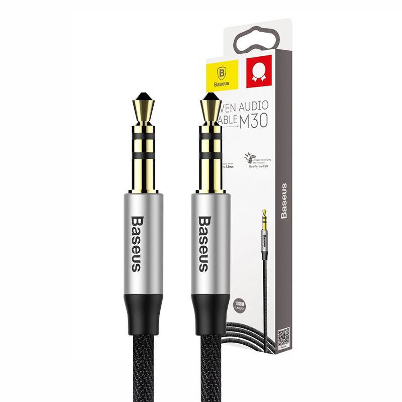 Baseus Yiven Audio Cable Cable 3.5 male Audio M30 1.5M Silver+ Black - Product Image 11