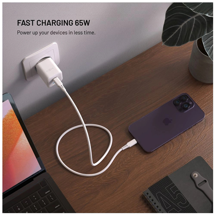 Fixed Mini 2x USB-C and USB GaN Charger 65W