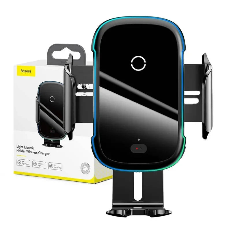 Baseus Light Electric Car Holder with Qi inductive charger (Black) - Product Image 5