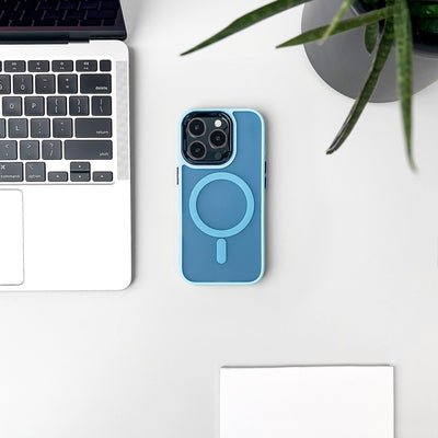 Magnetic Collection MagSafe case for iPhone 16 Plus - light blue — Hurtel