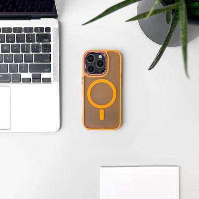 Magnetic Collection MagSafe iPhone 16 Pro Case - Orange — Hurtel