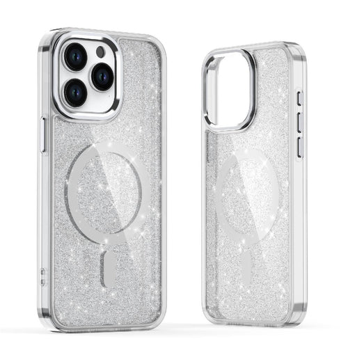 Glitter Case MagSafe for iPhone 16 - white with glitter — Hurtel