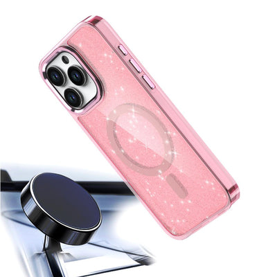 Glitter Case MagSafe for iPhone 16 Pro Max - pink with glitter — Hurtel