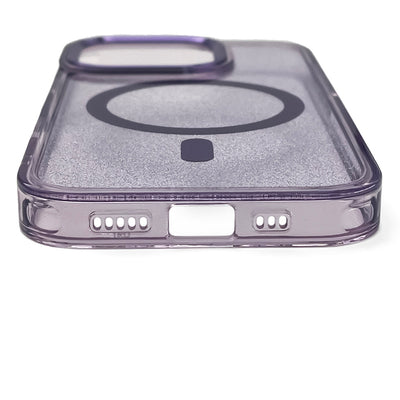 Glitter Case MagSafe for iPhone 16 - purple with glitter — Hurtel