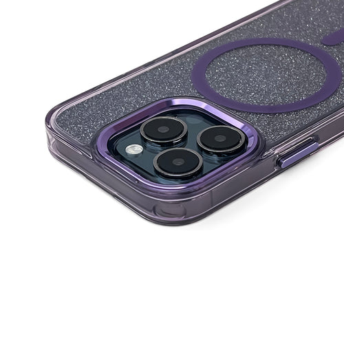 Glitter Case MagSafe for iPhone 16 Pro - purple with glitter — Hurtel