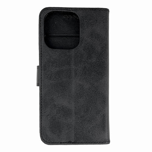 Leather Book Case for iPhone 16 Pro - black — Hurtel