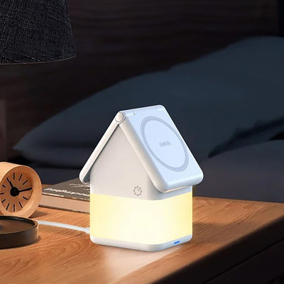 Duzzona W20 15W 4in1 inductive charger for iPhone / AirPods / Apple Watch with night lamp - white