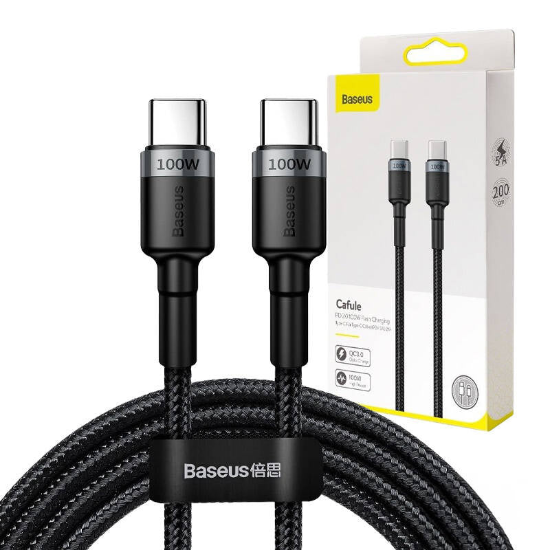Baseus Cafule PD2.0 100W flash charging USB For Type-C cable (20V 5A)2m Gray+Black - Product Image 9
