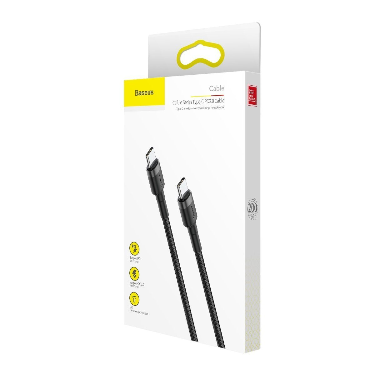 Baseus Cafule PD2.0 60W flash charging USB For Type-C cable (20V 3A) 2m Gray+Black - Product Image 9
