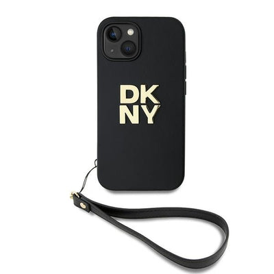 DKNY Wrist Strap Stock Logo case for iPhone 14 / 15 / 13 - black