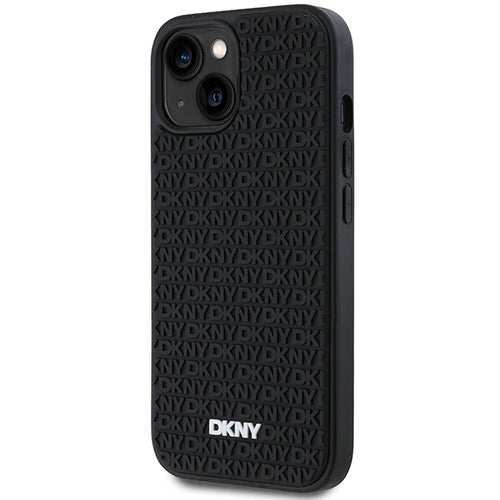DKNY 3D Rubber Repeat Pattern case for iPhone 15 Plus - black