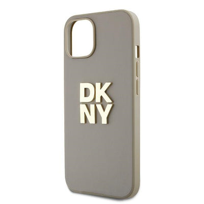 DKNY Wrist Strap Stock Logo case for iPhone 15 Plus - beige