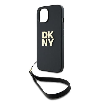DKNY Wrist Strap Stock Logo iPhone 15 Plus Case - Black