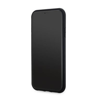 DKNY Leather Checkered Mono Pattern MagSafe Case for iPhone 11 / Xr - Black