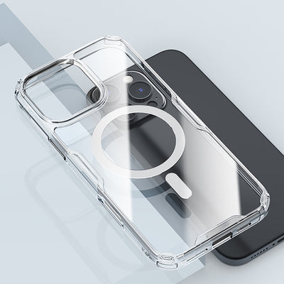 Nillkin Nature Pro Magnetic Case with MagSafe for iPhone 16 - Transparent & White
