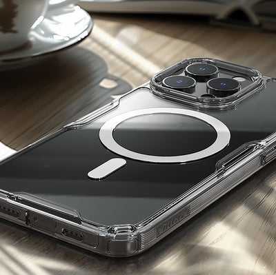 Nillkin Nature Pro Magnetic Case with MagSafe for iPhone 16 - Transparent & White