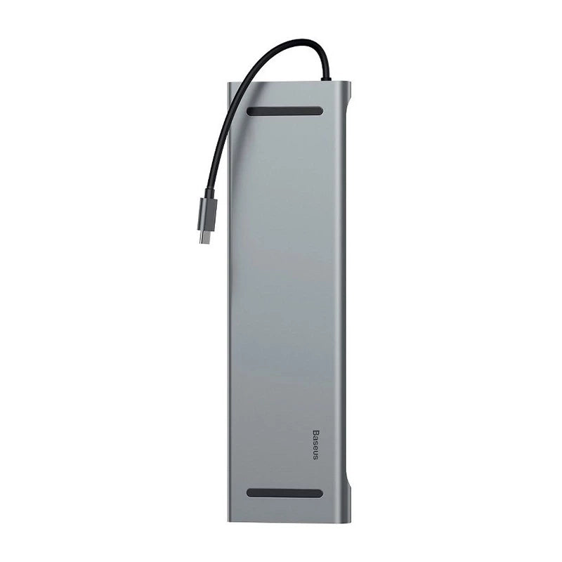 Baseus Enjoyment Series Multi-functional Type-C intelligent HD HUB(PD/HD4K*2/VGA/RJ45/SD/TF/USB*3/Audio*1/Stand)Dark gray - Product Image 2