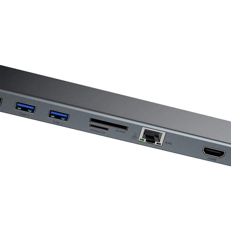 Baseus Enjoyment Series Multi-functional Type-C intelligent HD HUB(PD/HD4K*2/VGA/RJ45/SD/TF/USB*3/Audio*1/Stand)Dark gray - Product Image 3