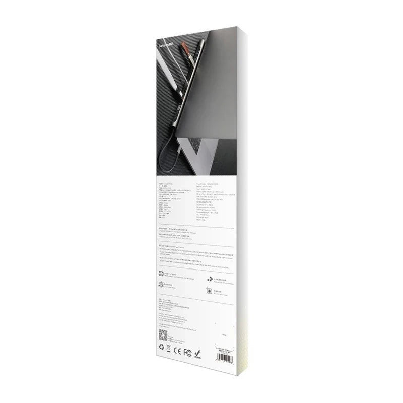 Baseus Enjoyment Series Multi-functional Type-C intelligent HD HUB(PD/HD4K*2/VGA/RJ45/SD/TF/USB*3/Audio*1/Stand)Dark gray - Product Image 7