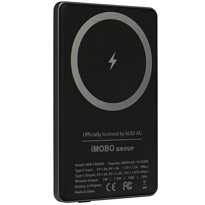 Powerbank Audi Big Logo MagSafe inductive 15W 5000mAh - gray