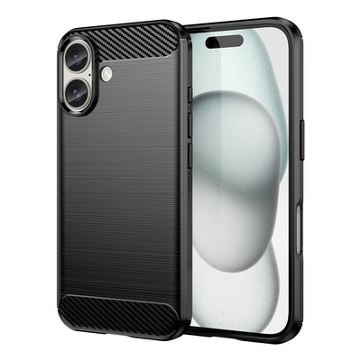 Carbon Case for iPhone 16 Silicone Case - Black — Hurtel