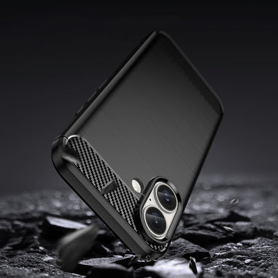 Carbon Case for iPhone 16 Silicone Case - Black — Hurtel