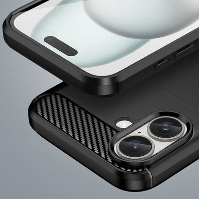 Carbon Case for iPhone 16 Silicone Case - Black — Hurtel