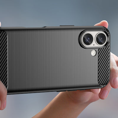 Carbon Case for iPhone 16 Plus Silicone Case - Black — Hurtel