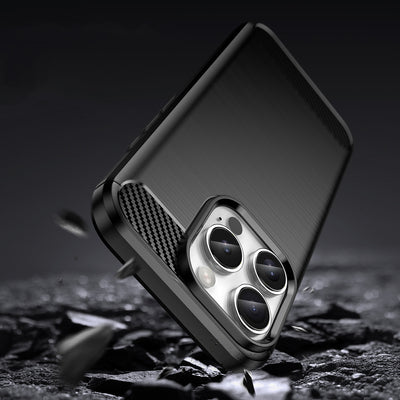 Carbon Case for iPhone 16 Pro Max Silicone Case - Black — Hurtel