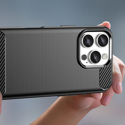 Carbon Case for iPhone 16 Pro Max Silicone Case - Black — Hurtel