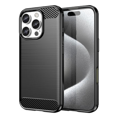 Carbon Case for iPhone 16 Pro Max Silicone Case - Black — Hurtel
