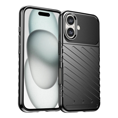 Thunder Case for iPhone 16 Plus Silicone Case - Black — Hurtel