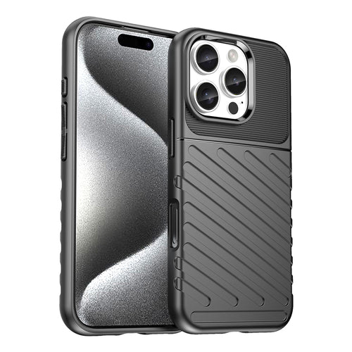 Thunder Case for iPhone 16 Pro Silicone Case - Black — Hurtel