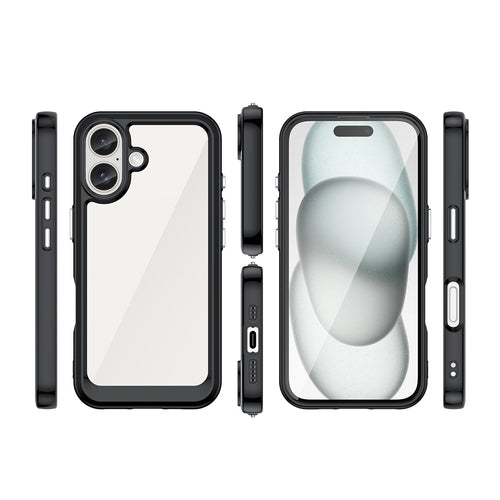 Outer Space Case with Gel Frame for iPhone 16 - Black — Hurtel