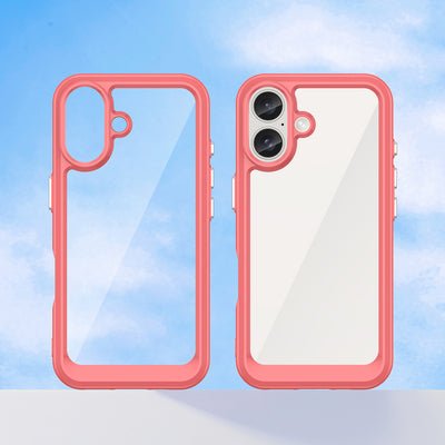 Outer Space Case with Gel Frame for iPhone 16 Plus - Red — Hurtel