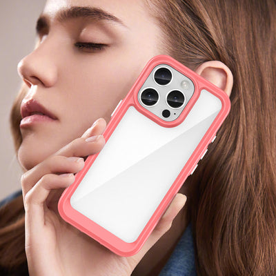 Outer Space Case with Gel Frame for iPhone 16 Pro - Red — Hurtel