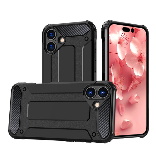 Hybrid Armor iPhone 16 Case - Black — Hurtel