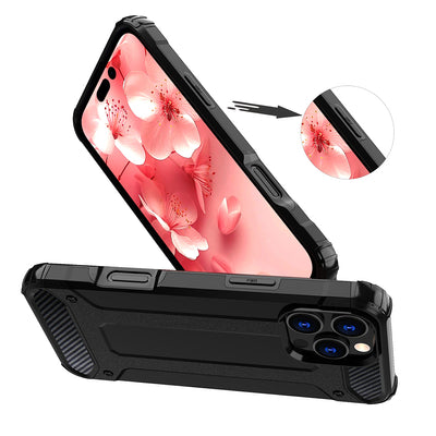Hybrid Armor iPhone 16 Pro Max Case - Black — Hurtel