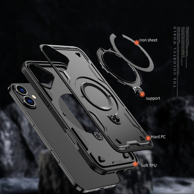 Hybrid Armor Trendy Case with MagSafe for iPhone 16 Plus - Black — Hurtel
