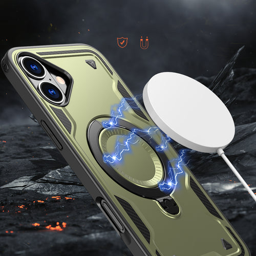 Hybrid Armor Trendy Case with MagSafe for iPhone 16 - Green — Hurtel