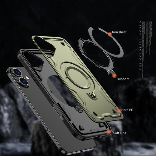 Hybrid Armor Trendy Case with MagSafe for iPhone 16 Plus - Green — Hurtel