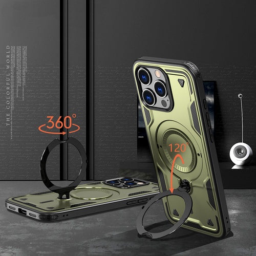 Hybrid Armor Trendy Case with MagSafe for iPhone 16 Pro - Green — Hurtel