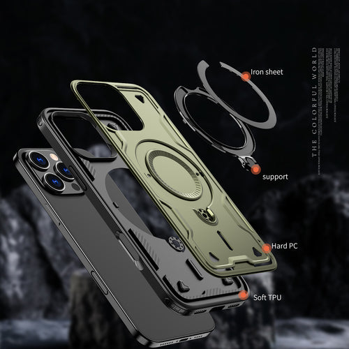 Hybrid Armor Trendy Case with MagSafe for iPhone 16 Pro Max - Green — Hurtel