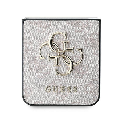 Guess Leather 4G Metal Logo Case for Samsung Galaxy Z Flip 6 - Pink